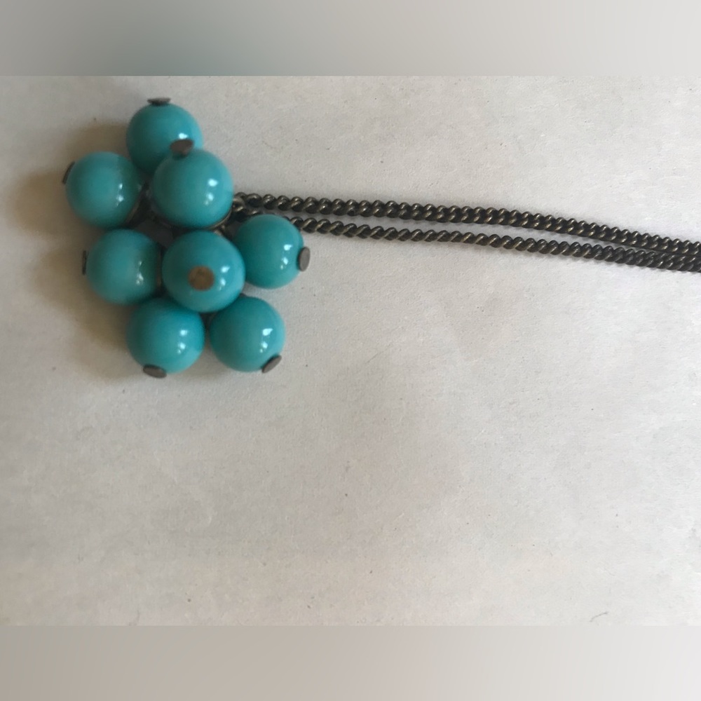 Turquoise Color Beaded Necklaces - Picture 4 of 5